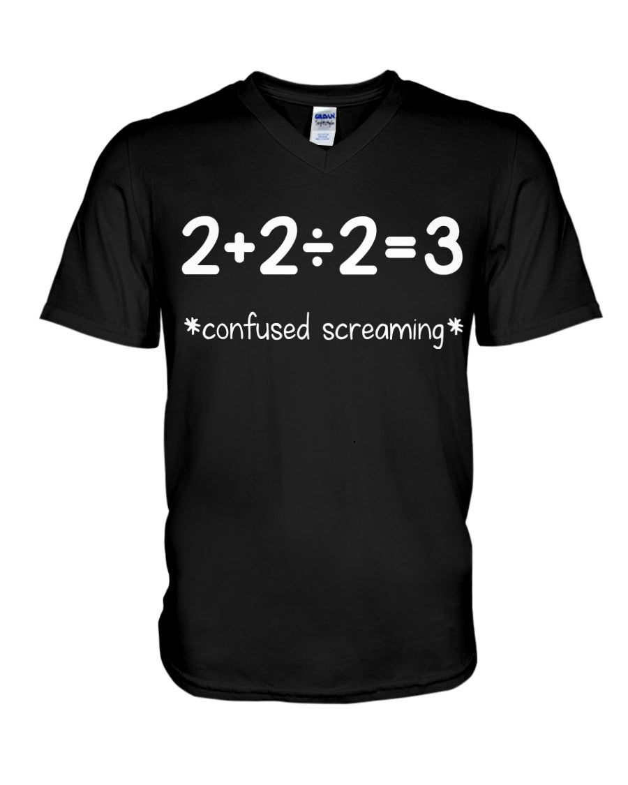 Confused Screaming Math Formula Custom Design Guys V-Neck