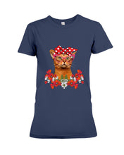 Load image into Gallery viewer, Abyssinian Bow Special Gift For Cat Lovers Ladies Tee
