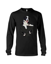 Load image into Gallery viewer, Border Collie In Pocket Personalized Name Gifts For Dog Lovers Unisex Long Sleeve
