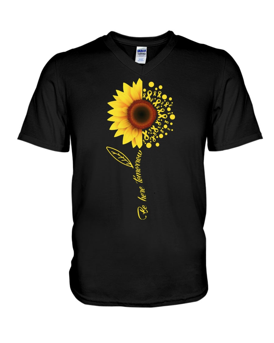 Be Here Tomorrow Sunflower Spina Bifida Awareness Guys V-Neck