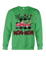 Load image into Gallery viewer, Blessed Mom-Mom Red Plaid Driving Car Custom Design Gifts Sweatshirt
