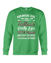 Load image into Gallery viewer, Arkansas Girl Have Tattoos Pretty Eyes Gifts For Arkansas Girls Sweatshirt
