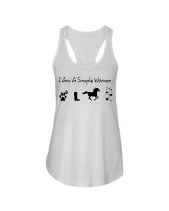 A Simple Women With Horse Dog And Wind Ladies Flowy Tank