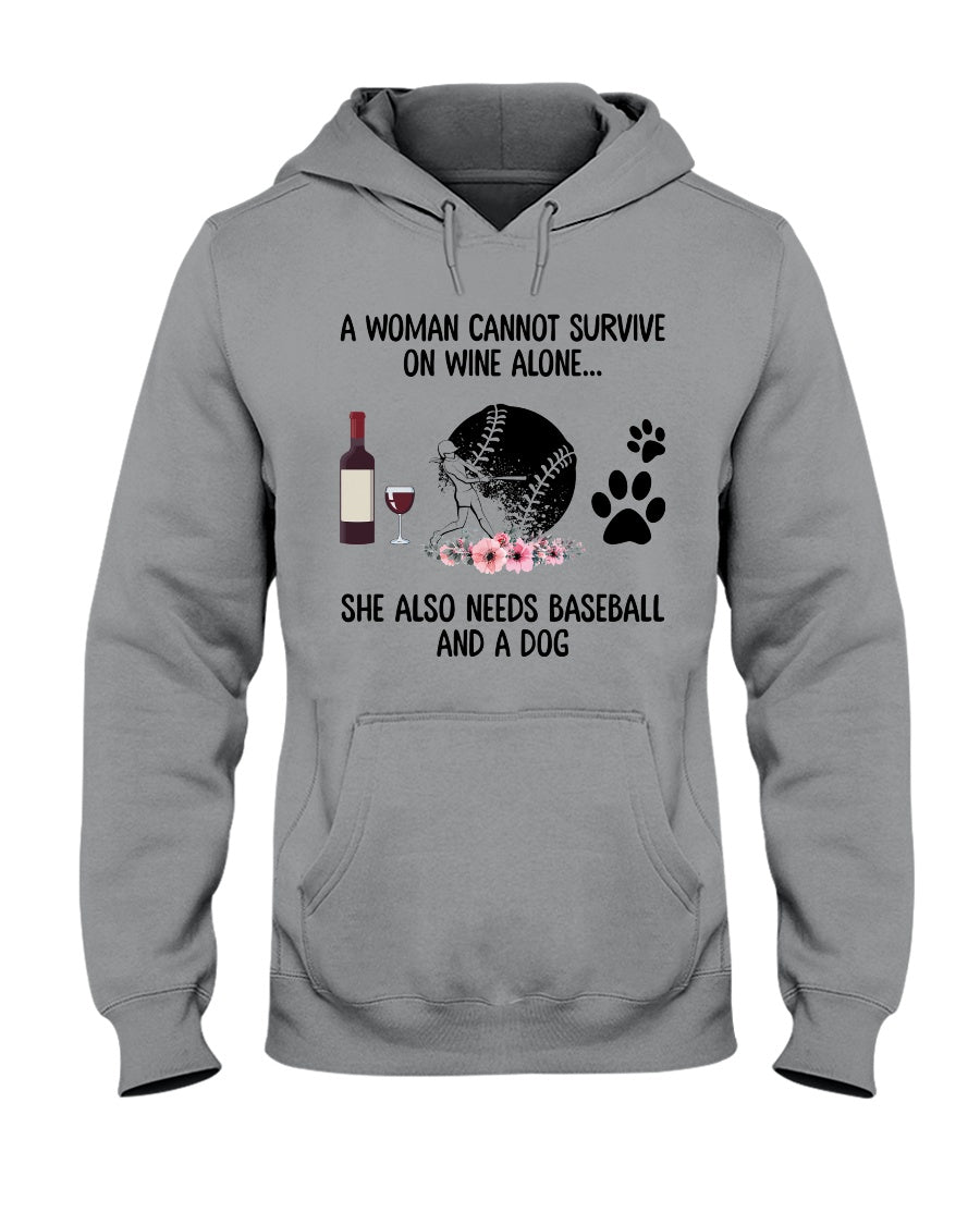 A Woman Cannot Survive On Wine Alone Gifts Hoodie