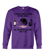 Load image into Gallery viewer, A Woman Cannot Survive On Wine Alone Gifts Sweatshirt
