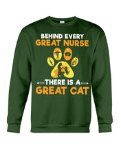 Load image into Gallery viewer, Behind Every Great Nurse There Is A Great Cat Custom Design Sweatshirt
