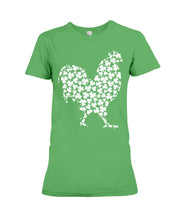 Load image into Gallery viewer, Chicken Irish Clover For St. Patrick&#39;s Day Ladies Tee
