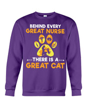 Load image into Gallery viewer, Behind Every Great Nurse There Is A Great Cat Custom Design Sweatshirt
