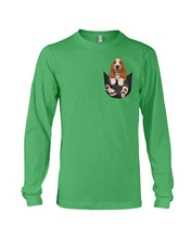 Load image into Gallery viewer, Basset Hound In Middle Pocket For Dog Lovers Unisex Long Sleeve
