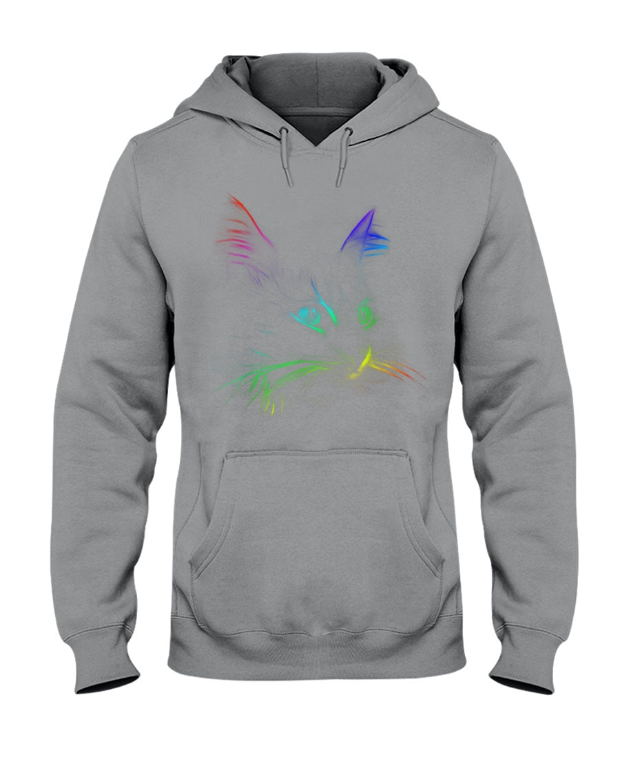 Colorful Cat Heart Custom Design Gift For Cat Lovers Hoodie