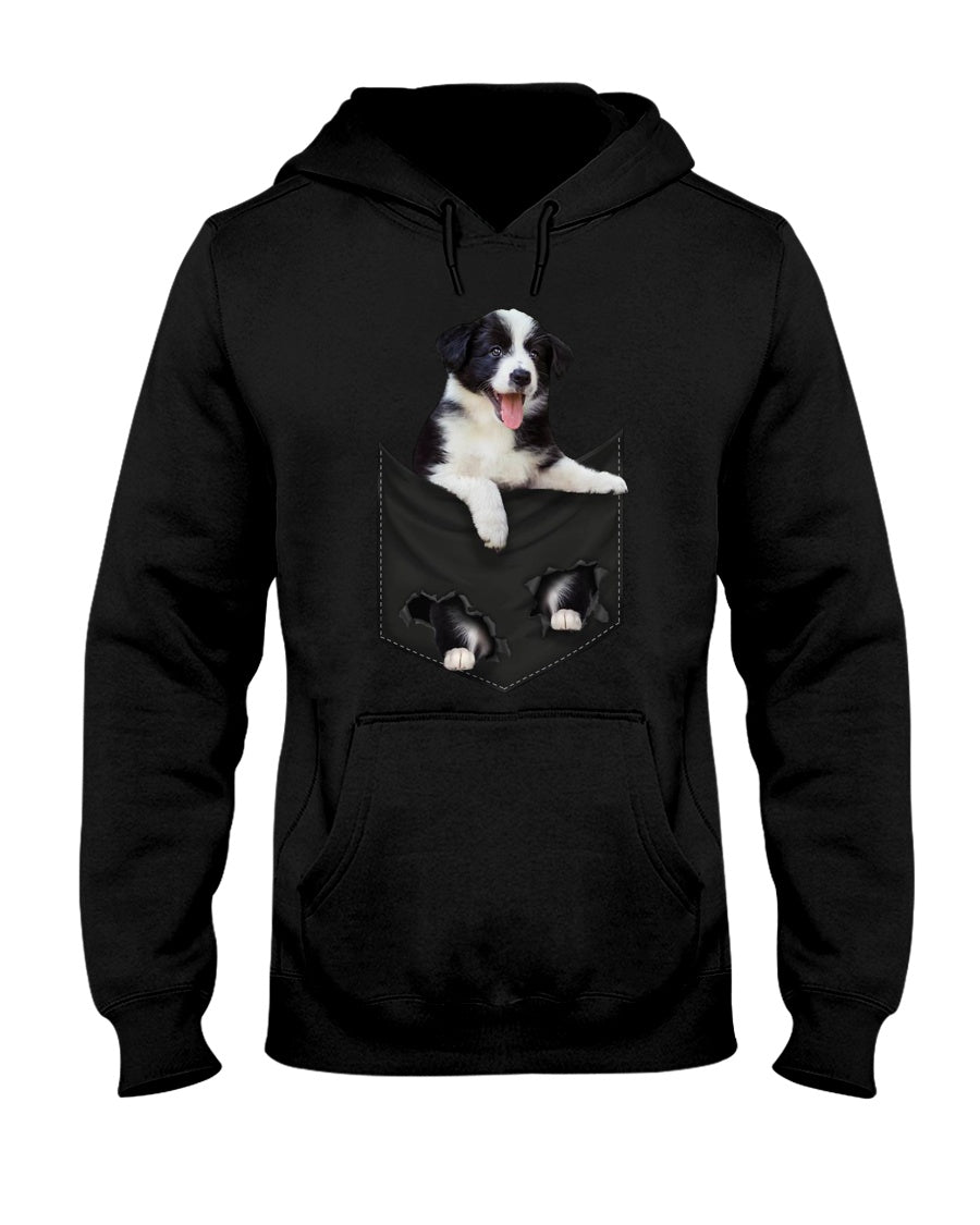 Border Collie In Pocket Personalized Name Gifts For Dog Lovers Hoodie