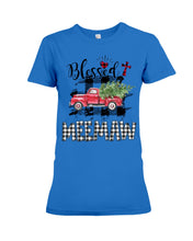 Load image into Gallery viewer, Blessed Meemaw Black And White Plaid Driving Car Custom Design Gifts Ladies Tee
