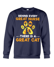 Load image into Gallery viewer, Behind Every Great Nurse There Is A Great Cat Custom Design Sweatshirt
