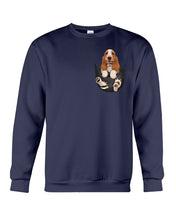 Load image into Gallery viewer, Basset Hound In Middle Pocket For Dog Lovers Sweatshirt
