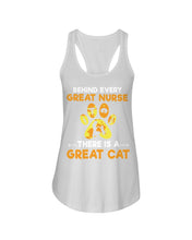 Load image into Gallery viewer, Behind Every Great Nurse There Is A Great Cat Custom Design Ladies Flowy Tank
