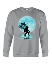 Load image into Gallery viewer, Bigfoot  Moon American Flag Custom Design For Bigfoot Lovers Sweatshirt
