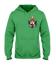 Load image into Gallery viewer, Basset Hound In Middle Pocket For Dog Lovers Hoodie
