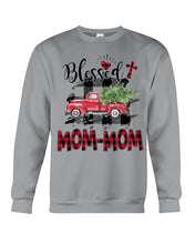 Load image into Gallery viewer, Blessed Mom-Mom Red Plaid Driving Car Custom Design Gifts Sweatshirt
