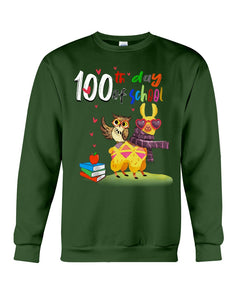 100Th Day Of School Funny Llama  And Owl Gifts For Students Sweatshirt