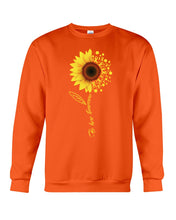 Load image into Gallery viewer, Be Here Tomorrow Sunflower Spina Bifida Awareness Sweatshirt
