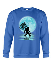 Load image into Gallery viewer, Bigfoot  Moon American Flag Custom Design For Bigfoot Lovers Sweatshirt
