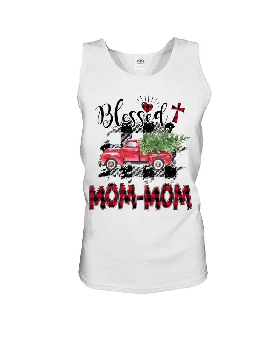 Blessed Mom-Mom Red Plaid Driving Car Custom Design Gifts Unisex Tank Top