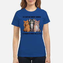 Load image into Gallery viewer, Cat Make Me Happy Gift For Cat Lovers Ladies Tee
