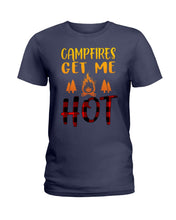 Load image into Gallery viewer, Campfires Get Me Hot Gifts For Camping Lovers Ladies Tee
