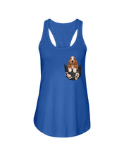 Load image into Gallery viewer, Basset Hound In Middle Pocket For Dog Lovers Ladies Flowy Tank
