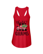 Load image into Gallery viewer, Blessed Grams Red Plaid Driving Car Custom Design Gifts Ladies Flowy Tank
