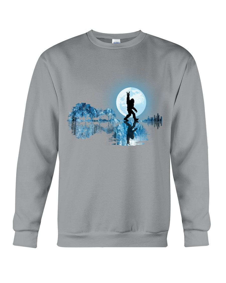 Bigfoot Guitar And Lake  Meaningful Gifts For Bigfoot Lovers Sweatshirt