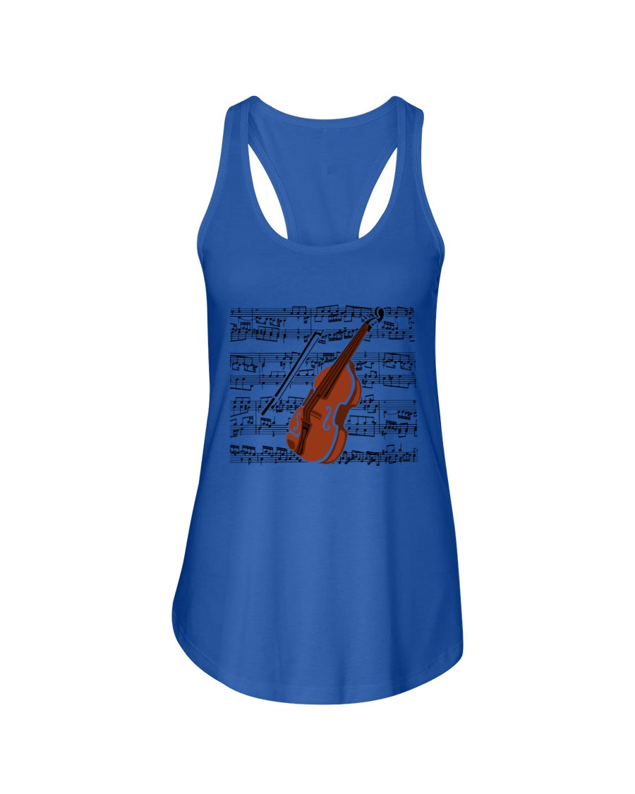 Cello Special Unique Custom Design For Music Instrument Lovers Ladies Flowy Tank