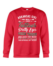 Load image into Gallery viewer, Arkansas Girl Have Tattoos Pretty Eyes Gifts For Arkansas Girls Sweatshirt
