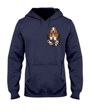 Load image into Gallery viewer, Basset Hound In Middle Pocket For Dog Lovers Hoodie
