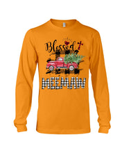 Load image into Gallery viewer, Blessed Meemaw Black And White Plaid Driving Car Custom Design Gifts Unisex Long Sleeve

