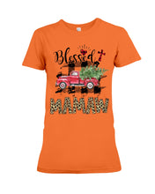 Load image into Gallery viewer, Blessed Mamaw Leopard Pattern Driving Car Custom Design Gifts Ladies Tee
