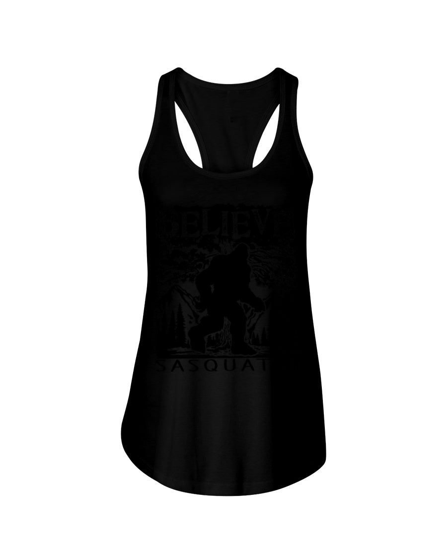 Bigfoot Believe Sasquatch Custom Design For Friends Ladies Flowy Tank