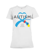 Load image into Gallery viewer, Autism Love Hope Accept Custom Design - World Autism Awareness Day Gift Ladies Tee
