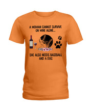 Load image into Gallery viewer, A Woman Cannot Survive On Wine Alone Gifts Ladies Tee
