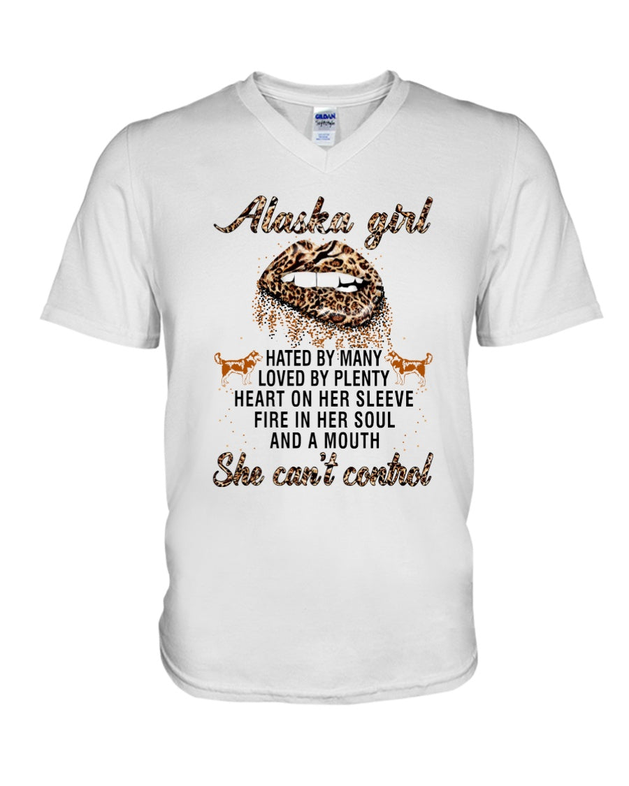 Alaska Girl Have The Mouth She Can't Control Custom Design Guys V-Neck