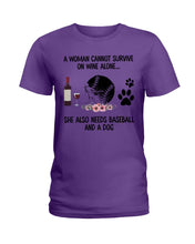 Load image into Gallery viewer, A Woman Cannot Survive On Wine Alone Gifts Ladies Tee
