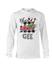 Load image into Gallery viewer, Blessed Gee Black And White Plaid Driving Car Custom Design Gifts Unisex Long Sleeve
