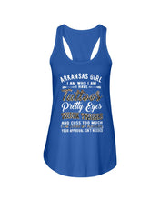 Load image into Gallery viewer, Arkansas Girl Have Tattoos Pretty Eyes Gifts For Arkansas Girls Ladies Flowy Tank
