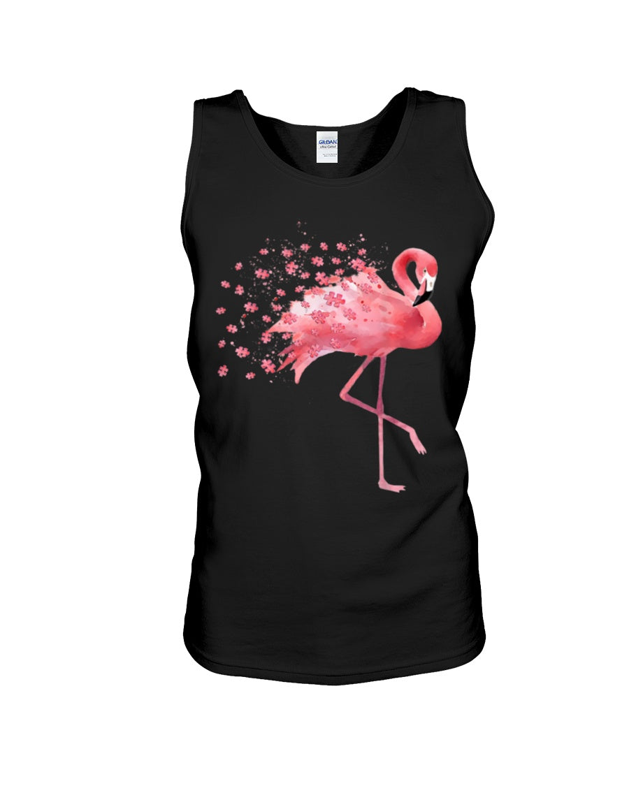Autism Awareness- Autism Flamingo Custom Design Unisex Tank Top