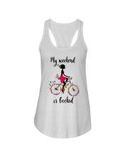 Load image into Gallery viewer, A Beautiful Girl -My Weekend Is Booked Custom Design Ladies Flowy Tank
