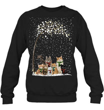 Load image into Gallery viewer, Cats Winter Tree Snowy Gifts Idea Sweatshirt
