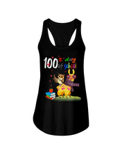 Load image into Gallery viewer, 100Th Day Of School Funny Llama  And Owl Gifts For Students Ladies Flowy Tank
