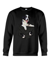 Load image into Gallery viewer, Border Collie In Pocket Personalized Name Gifts For Dog Lovers Sweatshirt
