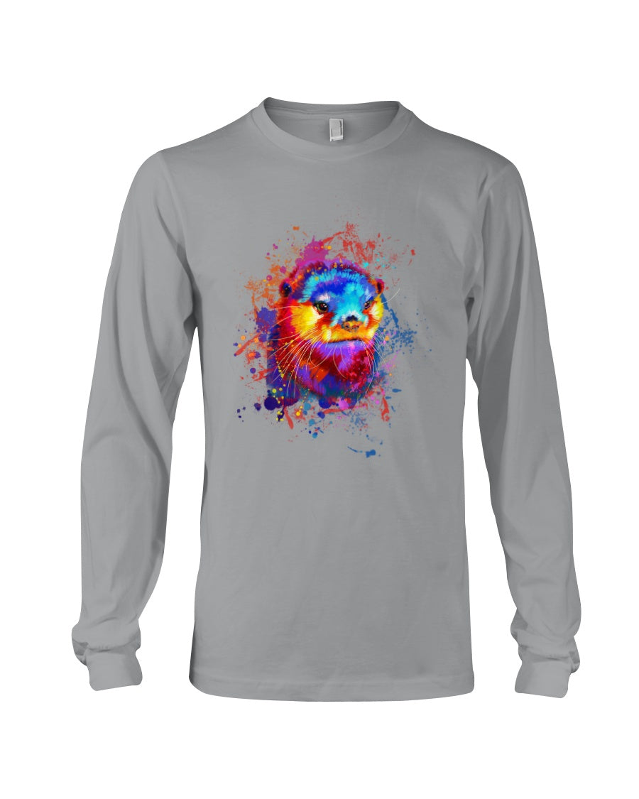 Colorful Sea Otter Custom Design For Animal Lovers Unisex Long Sleeve