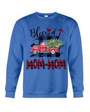 Load image into Gallery viewer, Blessed Mom-Mom Red Plaid Driving Car Custom Design Gifts Sweatshirt
